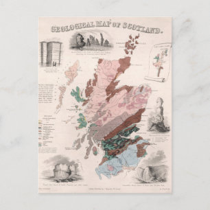 Postal Mapa geológico de Escocia