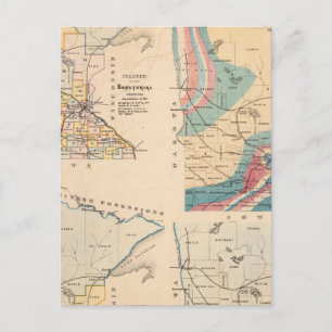 Postal Mapa geológico de Minnesota por NH Winchell