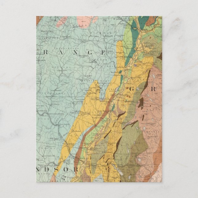 Postal Mapa geológico de New Hampshire 2 (Anverso)