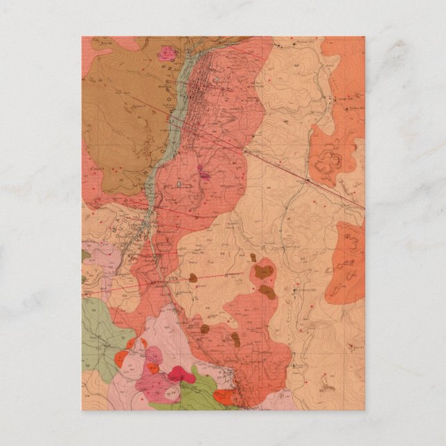 Postal Mapa geológico del distrito de Washoe (Anverso)