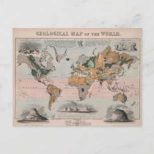 Postal Mapa geológico del mundo