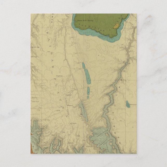 Postal Mapa Geológico Que Muestra El Kanab (Anverso)