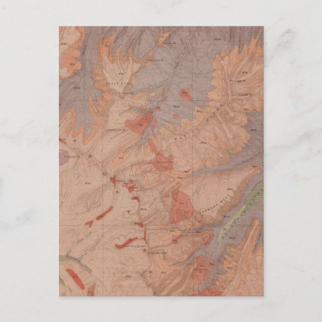 Postal Mapa geológico, Yellowstone National Part, Wyoming (Anverso)