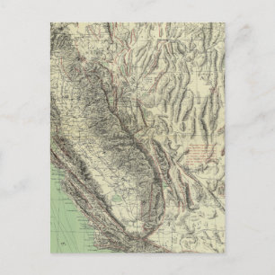 Postal Mapa geomórfico, California, Nevada