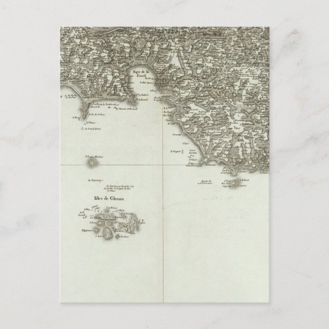Postal Mapa grabado de Francia 2 (Anverso)
