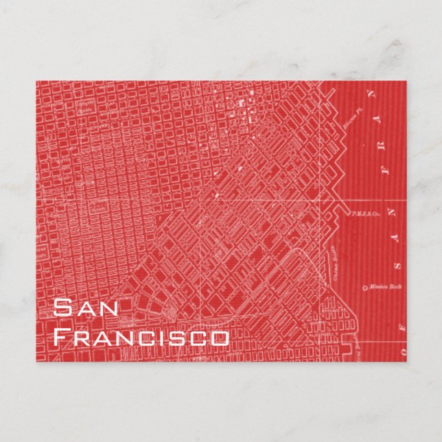 Postal Mapa gráfico de San Francisco (Anverso)