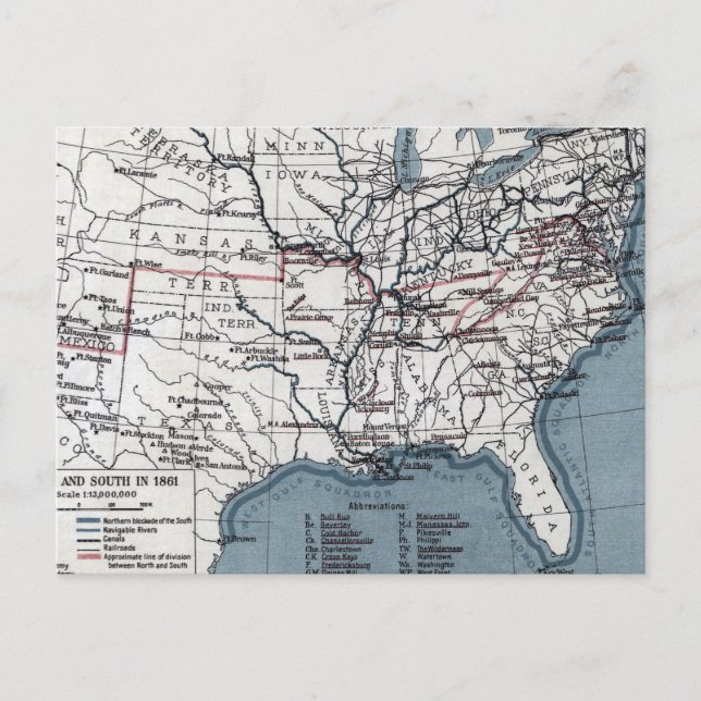 POSTAL MAPA: GUERRA CIVIL, 1861 (Anverso)
