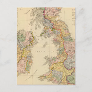 Postal Mapa hidrográfico de las Islas Británicas