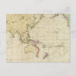 Postal Mapa histórico del gráfico general