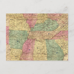 Postal Mapa histórico y militar de Estados Unidos