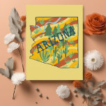 Postal Mapa ilustrado de Arizona<br><div class="desc">Echa un vistazo a este colorido mapa de Arizona. ¡Visita mi tienda para más!</div>