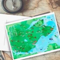 Mapa ilustrado de Fife Coastal Path Scotland