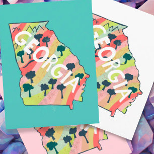 Postal Mapa ilustrado de Georgia