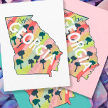 Postal Mapa ilustrado de Georgia<br><div class="desc">Mira este colorido dibujo del mapa de estado. ¡Visita mi tienda para ver más estados y más artículos a juego!</div>