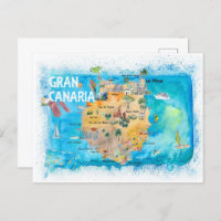 Mapa ilustrado de Gran Canaria España