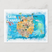 Mapa ilustrado de Gran Canaria España