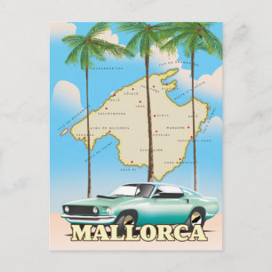 Postal Mapa ilustrado de Mallorca