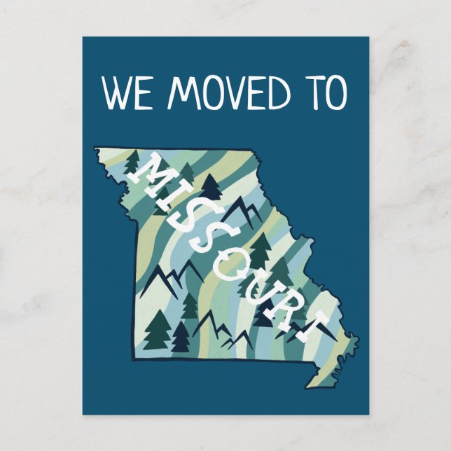 Postal Mapa ilustrado de nueva dirección que mueve el est (Anverso)