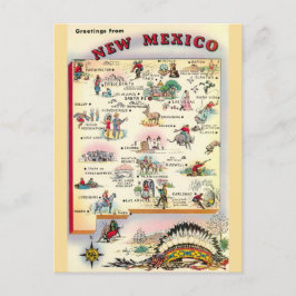 Postal Mapa ilustrado de Nuevo México