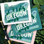 Postal Mapa ilustrado de Oregón<br><div class="desc">Echa un vistazo a este colorido mapa de Oregon. ¡Visita mi tienda para más!</div>