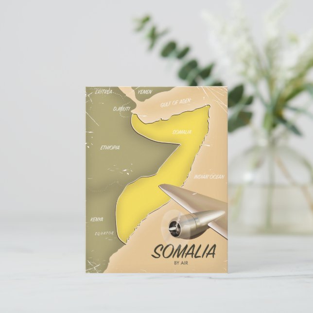Postal mapa ilustrado de Somalia (Anverso de pie)