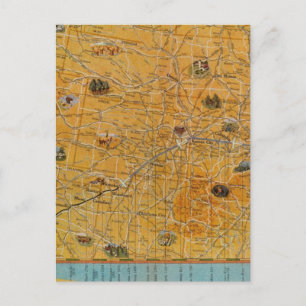 Postal Mapa ilustrado de US Airways