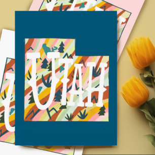 Postal Mapa ilustrado de Utah