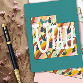 Postal Mapa ilustrado de Utah