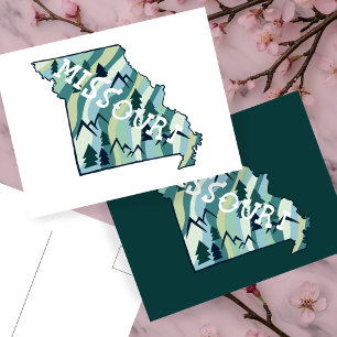 Postal Mapa ilustrado del estado de Misuri