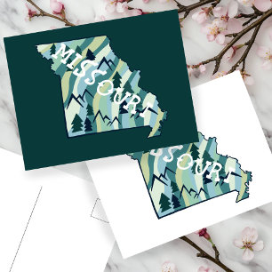 Postal Mapa ilustrado del estado de Misuri