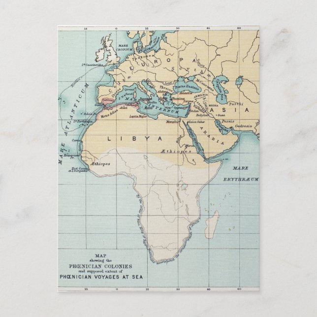 POSTAL MAPA: IMPERIO FOENICIO (Anverso)