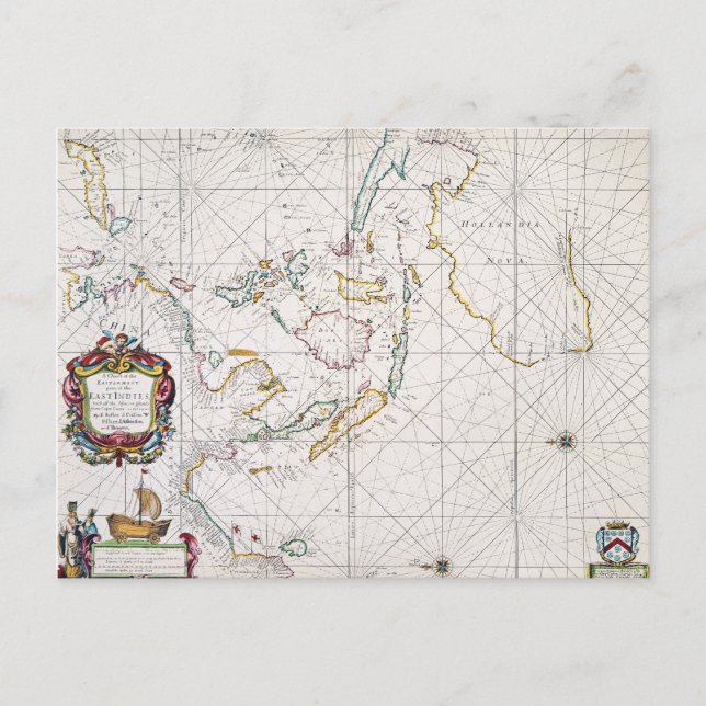 POSTAL MAPA: INDIAS ORIENTALES, 1670 (Anverso)