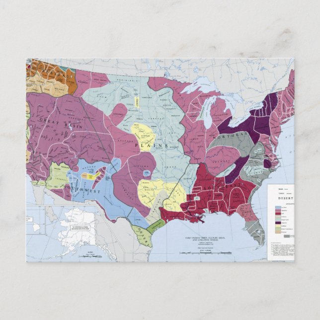 POSTAL MAPA: INDIOS ESTADOUNIDENSES (Anverso)