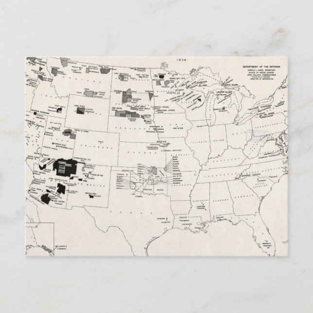 POSTAL MAPA: INDIOS ESTADOUNIDENSES 2 (Anverso)