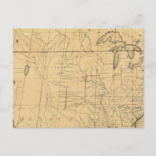 Postal Mapa infantil de Estados Unidos (Anverso)