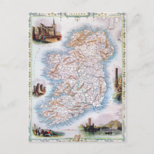 Postal Mapa: Irlanda, 1851