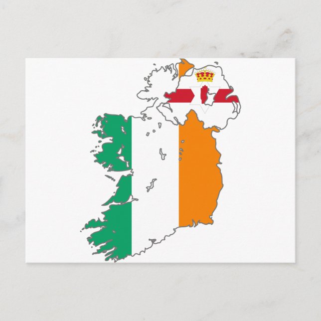 Postal Mapa irlandés de la nación celta (Anverso)