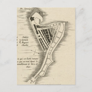 POSTAL MAPA: JAMAICA, 1755