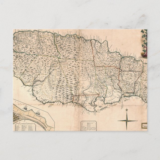 POSTAL MAPA: JAMAICA, 1755 2 (Anverso)