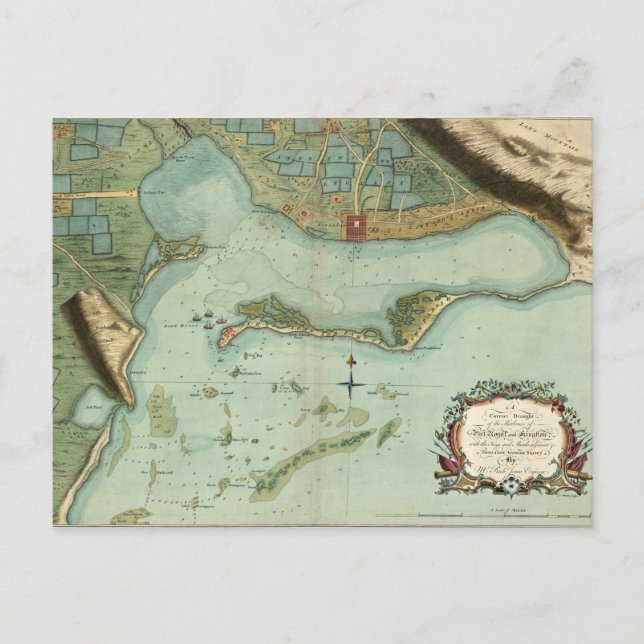 POSTAL MAPA: JAMAICA, 1756 (Anverso)