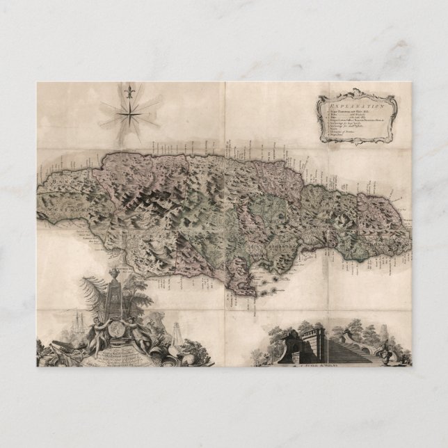 POSTAL MAPA: JAMAICA, 1763 (Anverso)