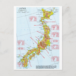 Postal Mapa japonés de las fuerzas terrestres en la Segun