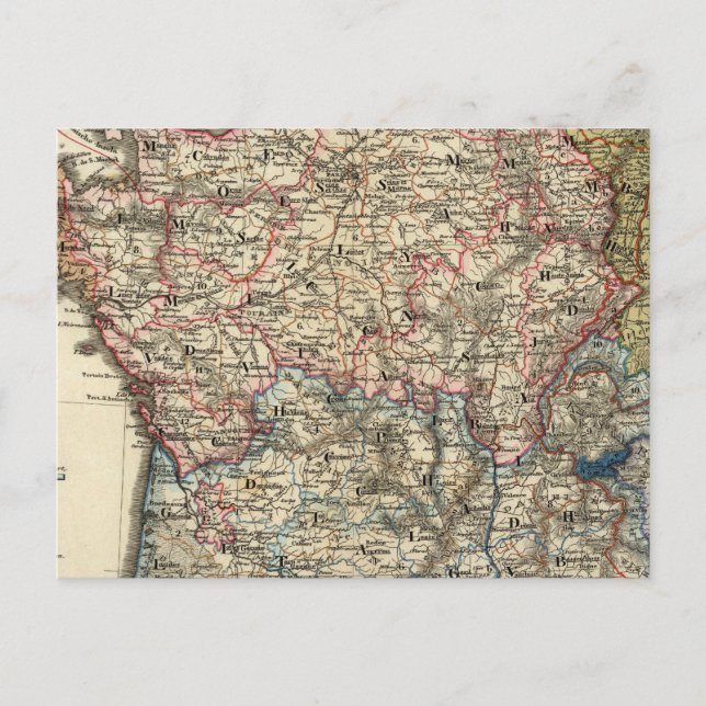 Postal Mapa lingüístico de Francia (Anverso)