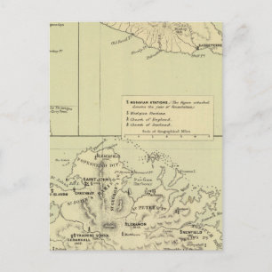 Postal Mapa litografiado de Antigua