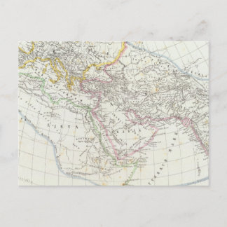 Postal Mapa litografiado mundial del hemisferio oriental