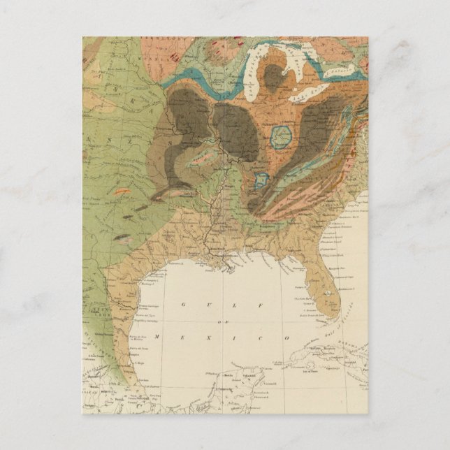 Postal Mapa los E.E.U.U. de Geol (Anverso)