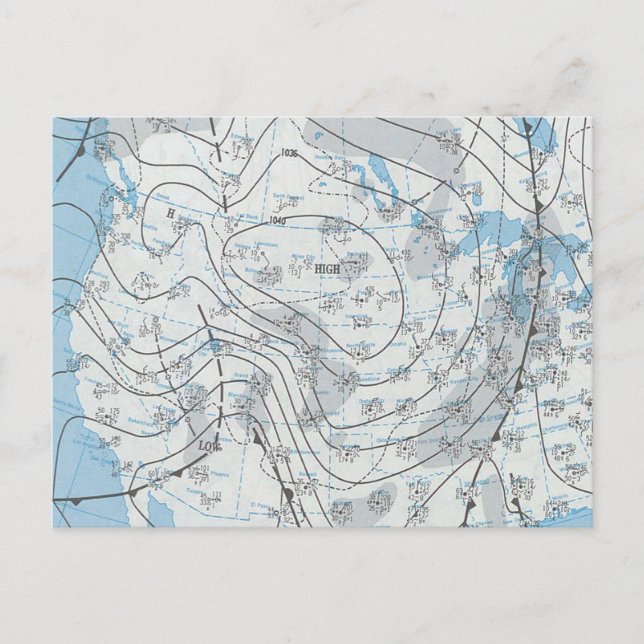 Postal Mapa meteorológico nacional (Anverso)