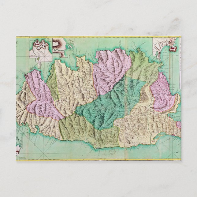 Postal Mapa militar de Córcega, 1768 (Anverso)