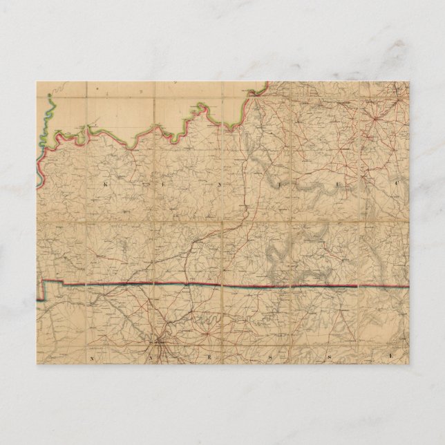 Postal Mapa militar de los Estados de Kentucky (Anverso)