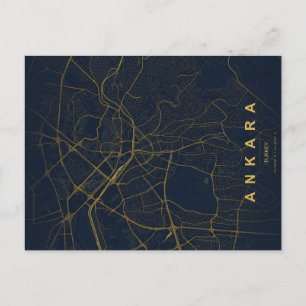 Postal Mapa minimalista de Ankara Turquía